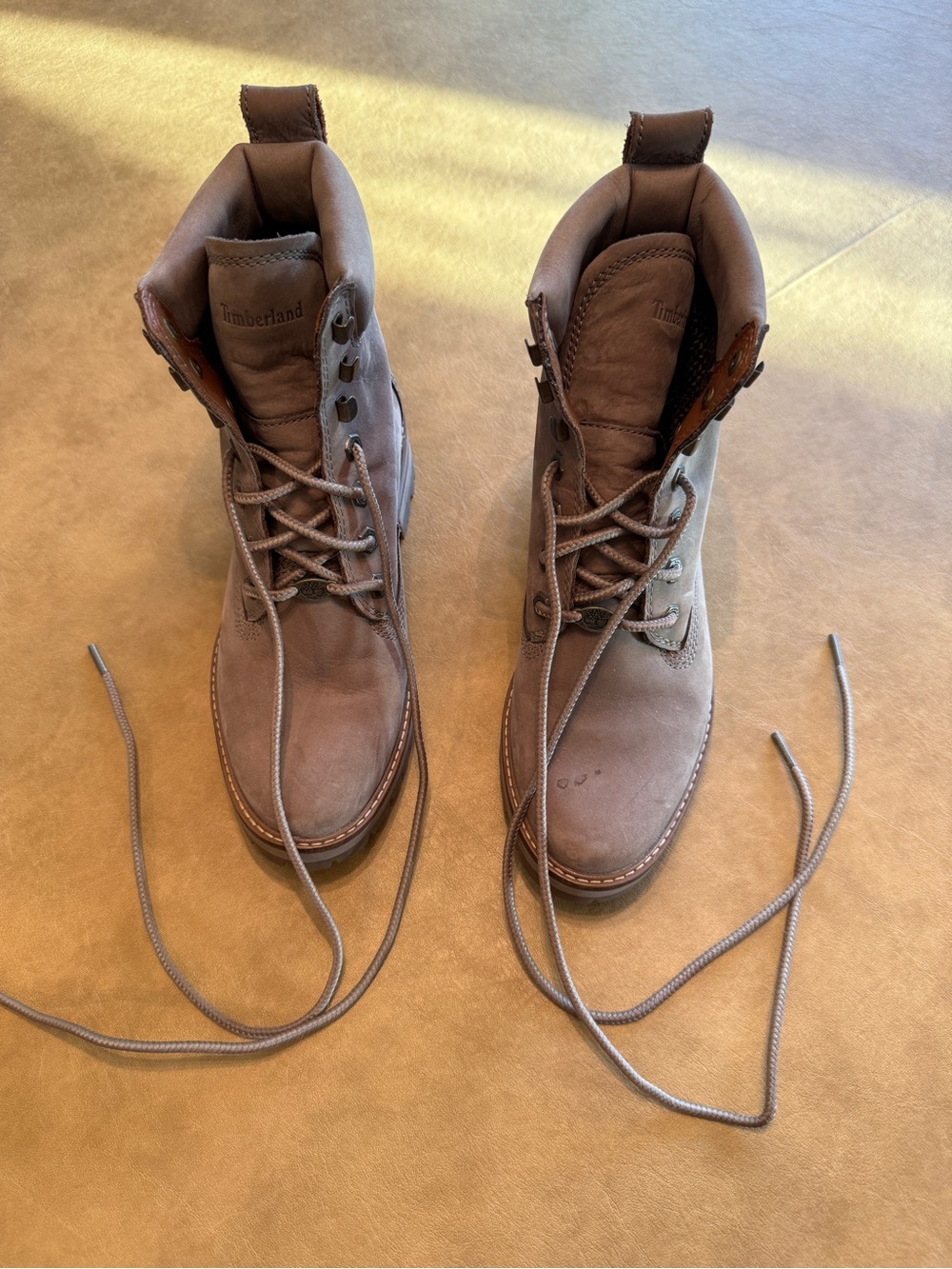Timberland Woman's Brown Leather Lace-Up Work Boots